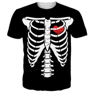 [Cod] Summer Niche Horror Gruel Skeleton Body 3D Printed T-Shirt For Teenagers And Elementary School