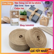 Natural burlap ribbon to decorate handmade items, sizes from 2cm 3cm 4cm (5m/roll)