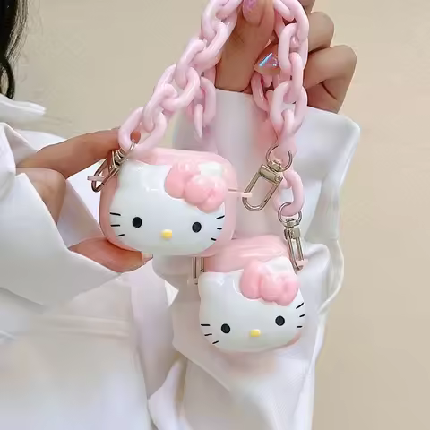 Pink Hello Kitty For Airpods Pro 2 Case,Hard PC With Pink Keychain For Airpods 3 Case/Airpods Pro Ca