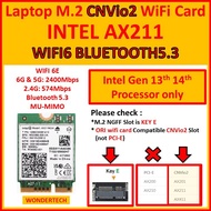INTEL AX211 WIFI6E BLUETOOTH5.3 Laptop M.2 CNVio2 WiFi Card AX211NGW Wireless CNVI