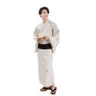 日本 和服 男 綿 浴衣 腰封 2 件 套組 L Z35-a2 yukata