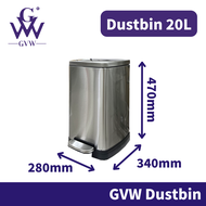 GVW Tong Sampah Besar Tong Sampah Bertutup Dapur Rubbish Bin Stainless Steel Dustbin Kitchen Recycle