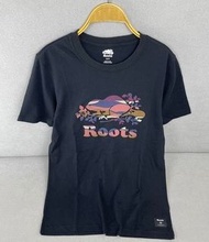 推薦! 加拿大 ROOTS 海貍 R牌 男款 經典logo 黑色 迷彩 植絨 印花 短袖 短T T恤 (Q)