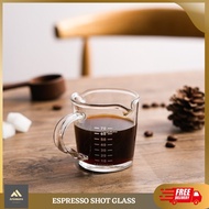 Espresso Shot Glass Double Spout | 70ml Espresso Coffee Measuring Cup