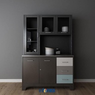 Informa Sky Set Kabinet Dapur Metal - Hitam Kitchen Cabinet Lemari Kabinet Serbaguna Furniture Indoo