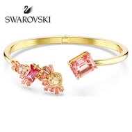 AG1 SWAROVSKI Gema mixed cut pink gemstone open bracelet, S925 sterling silver women's fashion brace