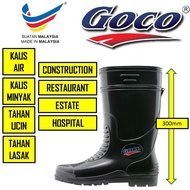 Goco 968 - Black Rainboot/ Kasut Getah Rubber Shoe Anti Slip Boot Pasar Kebun Garden industri kolam