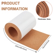 1 Roll 98.4x5.9inch Cork Roll 2 mm Thick Cork Mat Self-Adhesive Cork Board Cork Tiles with Strong Ad