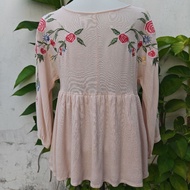 LD 86 bohemian embroidery blouse top