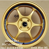 AOW design wheel Advan RG1 auto option design 15inch 16inch light weight wheel flowforming