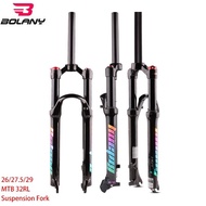 [] Bolany Aluminum Alloy 26/27.5/ 29er Supension Air 120mm MTB Straight Bike Fork Bicycle Accessories