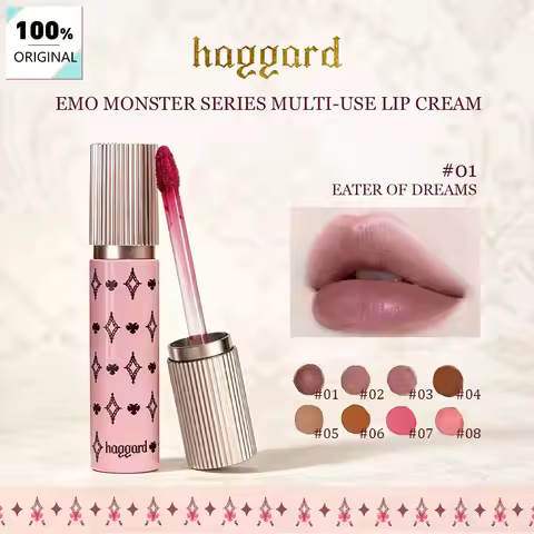 Haggard EMO Monster Series Multi-Use Lip Cream,Velvet Finish&Creamy Texture,Luxury Makeup,Soft-Focus