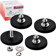 MUTUACTOR Neodymium Rubber Coated Magnet,4pack Heavy Duty Magnets M6 Male Thread Stud,D1.69" Anti-Scratch Mounting Magnets for Fixing Lights, Cameras, Vans and Other Devices