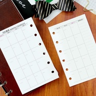 Self-Filling Monthly Planner A7 Supplementary Page 6-Hole Loose-Leaf Plan Universal Manual Inner Not