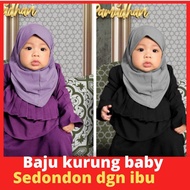 Baju kurung baby akasia himayya bayi hitam magenta black