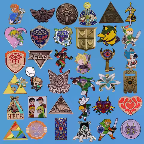 The Legend of Zelda Enamel Pin Zelda Cartoon Lapel Pins for Badges on Backpack Brooches for Clothes 