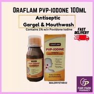 FPpharmacy Oraflam PVP-Iodine (Antiseptic Gargle & Mouthwash) 100ml. Expiry date: 03/2026