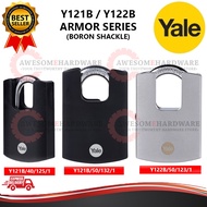 (ANTI CUT SERIES) YALE Y122B/50 OR Y121B BORON SHACKLE BRASS CHROMED HEAVY DUTY OUTDOOR LOCK WITH AR