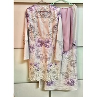 JeMels Rozella Nude Lillac Baju Kurung Preloved