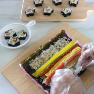 Korean Star Shape Gimbap Rolling Mat Pink Silicone Sushi Maker K-Food Lunch Box DIY Cute Roll Tool