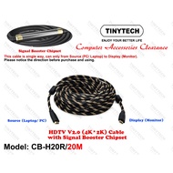 073 20M HDMI V2.0 4K@60HZ CABLE WITH SIGNAL BOOSTER CHIPSET LAPTOP PC HDMI TO HDMI MONITOR 4K*2K