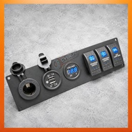 Car Dashboard panel switch led usb charger dc port VOLT meter dc outlet power socket. universal car 