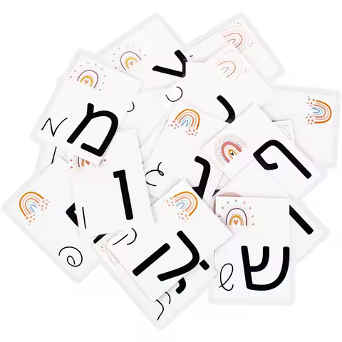 Kids Montessori Baby Learning Hebrew Word Card Flashcards Cognitive Educational Toys Preschool Memor