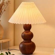 1pc Wood Grain Living Room Decorative Table Lamp, Study Reading Lamp, Hotel Bedside Lamp, Outdoor Ca