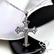 ［Real Moissanite］Can Pass Diamond Test 18K Gold Hollow Cross Necklace Pendant MNG044 Moissanite Neck