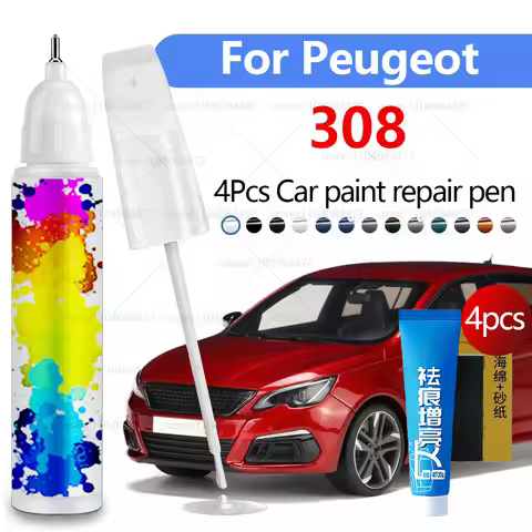 Car Paint Repair Pen For Peugeot 308 SW GT 2007-2025 Paint Scratch Repair Accessories 4PCS Black KTV