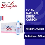 Evian Natural Mineral Water 500ml Bundle of 24