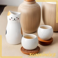 [Sunnimix2] Ceramic Sake Set Cute Design Pottery Teacups Sake Glasses Sake Carafe for Tea Drink Sake