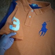 baju kerah kaos polo ralph lauren big logo back print orange