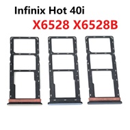 For Infinix Hot 40i X6528 X6528B Sim Tray Card Slot Holder Reader SD Slot Adapter Replacement Part