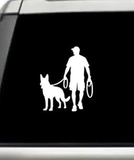 Dog Lover K9 Out for A Walk Relationship Quote Window Laptop Vinyl Decal Decor Mirror Wall Bathroom Bumper Stickers for Car 6 Inch