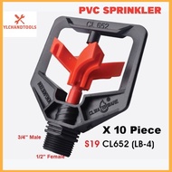 10 PIECE X PVC SPRINKLER CL652-LB4 4 ARMS ( 3/4'' MALE X 1/2'' FEMALE )
