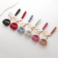 Creative Colorful Alloy Earphone Keychain 3D Stereo Rhinestone Music Earphone Keyring Holiday Gift