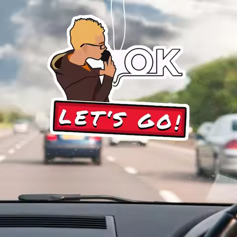 Let's Go Motivator Car Scent Hanger - "Let's Go" Slogan, Mirror Vent Hanging, Lasting Fragrance
