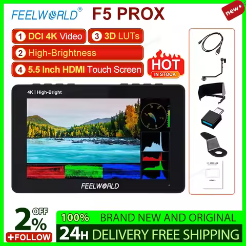 FEELWORLD F5 PROX 1600nit High Bright Full HD 5.5 Inch Touch Screen DSLR Camera Field Monitor IPS Pa
