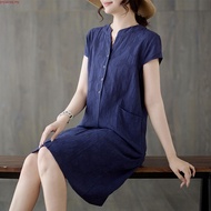 LAHSTORE loose shirt collar loose dress, short sleeve, youthful side pockets DS03 (Cam Dat)