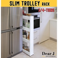 (SG Seller) 3-tier/ 4-tier slim trolley rack/ bathroom storage/ kitchen storage [Dear J]
