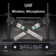 [Ready stock]UHF Dual Wireless Microphone Karaoke System 2 Channel 2 Cordless Handheld Mic KTV TKNH