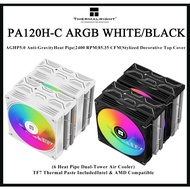 Thermalright PA120H-C ARGB Black & White, 6 Heat Pipe Dual Tower CPU Air Cooler, HDT Direct Touch He