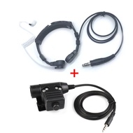 Air Tube Throat Vibration Mic Headset + Z Tactical U94 PTT Military Adapter To 3.5mm Plug Jack for I
