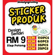 STICKER PRODUK DESIGN SENDIRI
