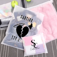 50pcs Custom frosted zipper bags clear zip lock bag high quality clothes plastic bag for Clothing Co