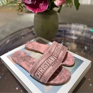 全新DIOR迪奧 Dway 刺繡 平底 拖鞋