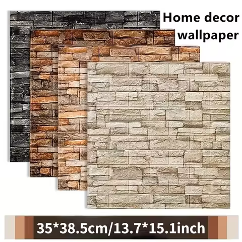 1-10pcs 35x38.5cm / 13.78in x 15.16in DIY self-adhesive 3d wall stickers for bedroom waterproof home