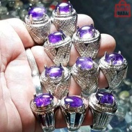 Cincin Ring Purple Amethyst Ring 10 Pairs Of Studs | Batu cincin kecubung ungu giwang 10pcs blm pasa