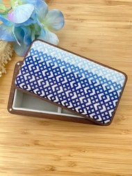 小巾繡木首飾盒 飾品收納盒 刺繡 漸變藍